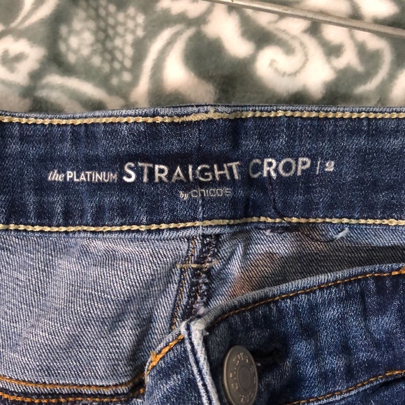 Chico's Platinum Straight Crop Blue Jeans Size 2 - Picture 7 of 13